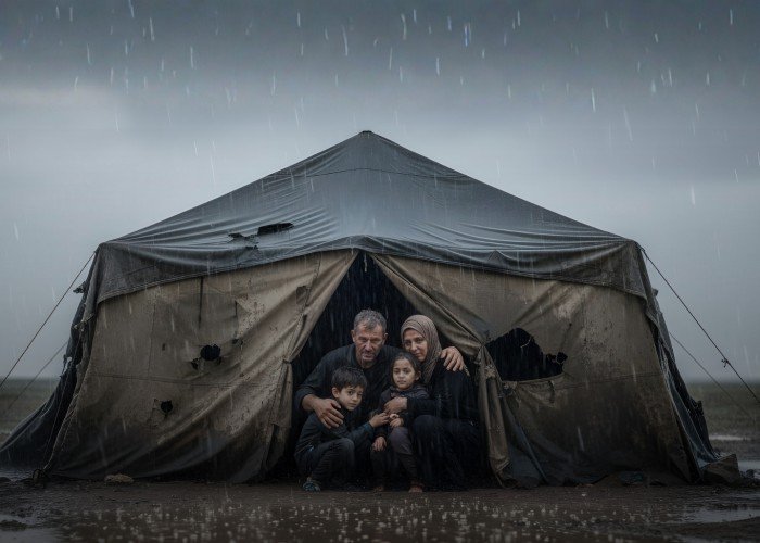 رذاذ أقوى من الرصاص: المطر يهدد حياة النازحين